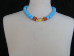 lichtblauwe kralenketting